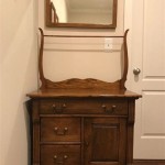 Antique Washstand With Mirror And Towel Bar