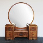 Art Deco Dresser With Round Mirror