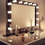 Black Makeup Mirror With Lights