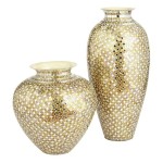 Gold Mosaic Mirror Vase