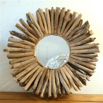 Large Round Driftwood Mirror