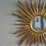 Large Wood Sunburst Mirror