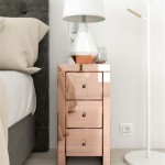 Rose Gold Mirrored Nightstand