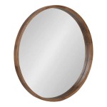 Round Mirror Walnut Frame