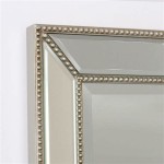 Silver Beaded Beveled Mirror